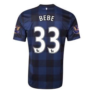 13-14 Manchester United 33 BEBE Away Black Jersey Shirt - Official
