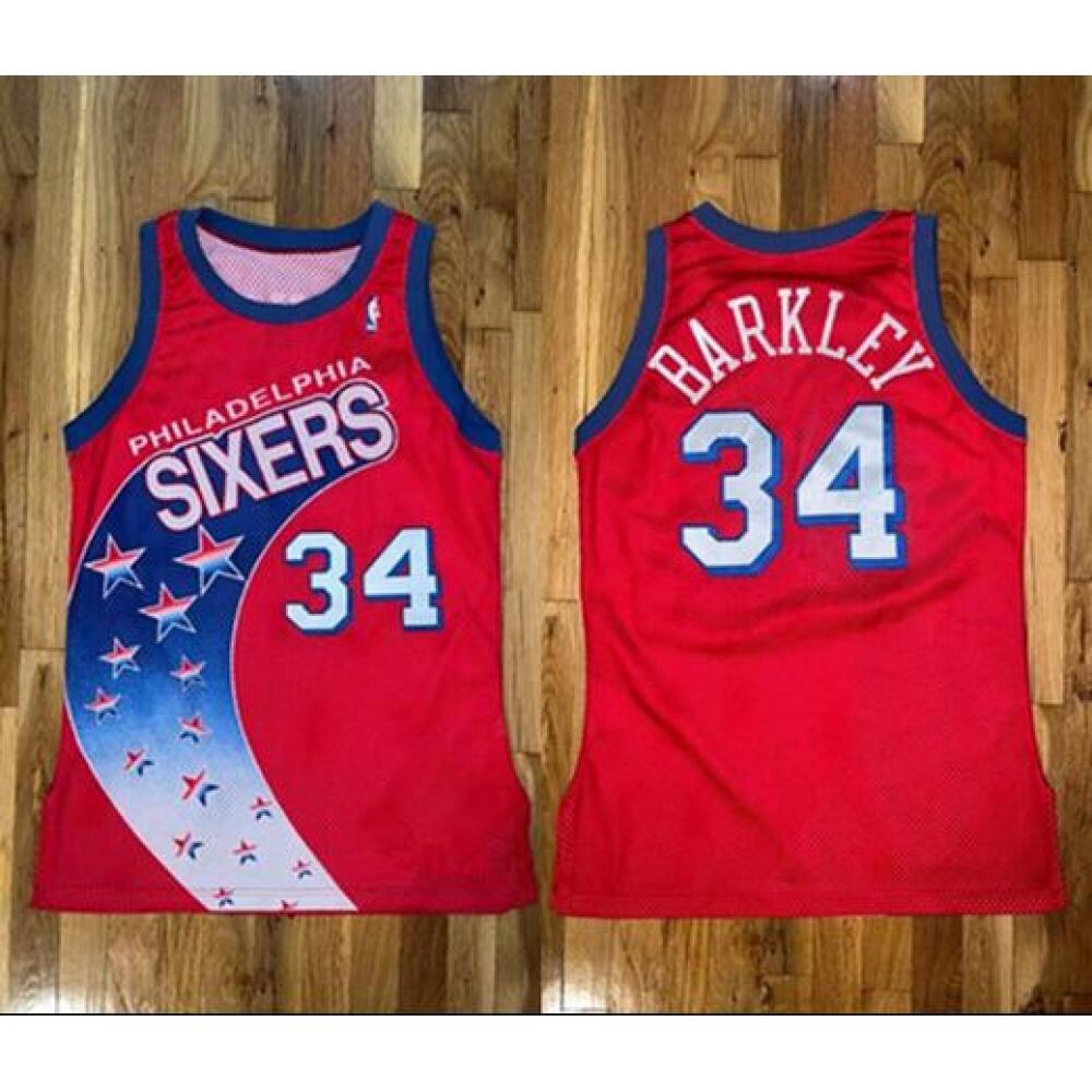 Performance Game-Ready Men's 76ers #34 Charles Red Basketball Jersey