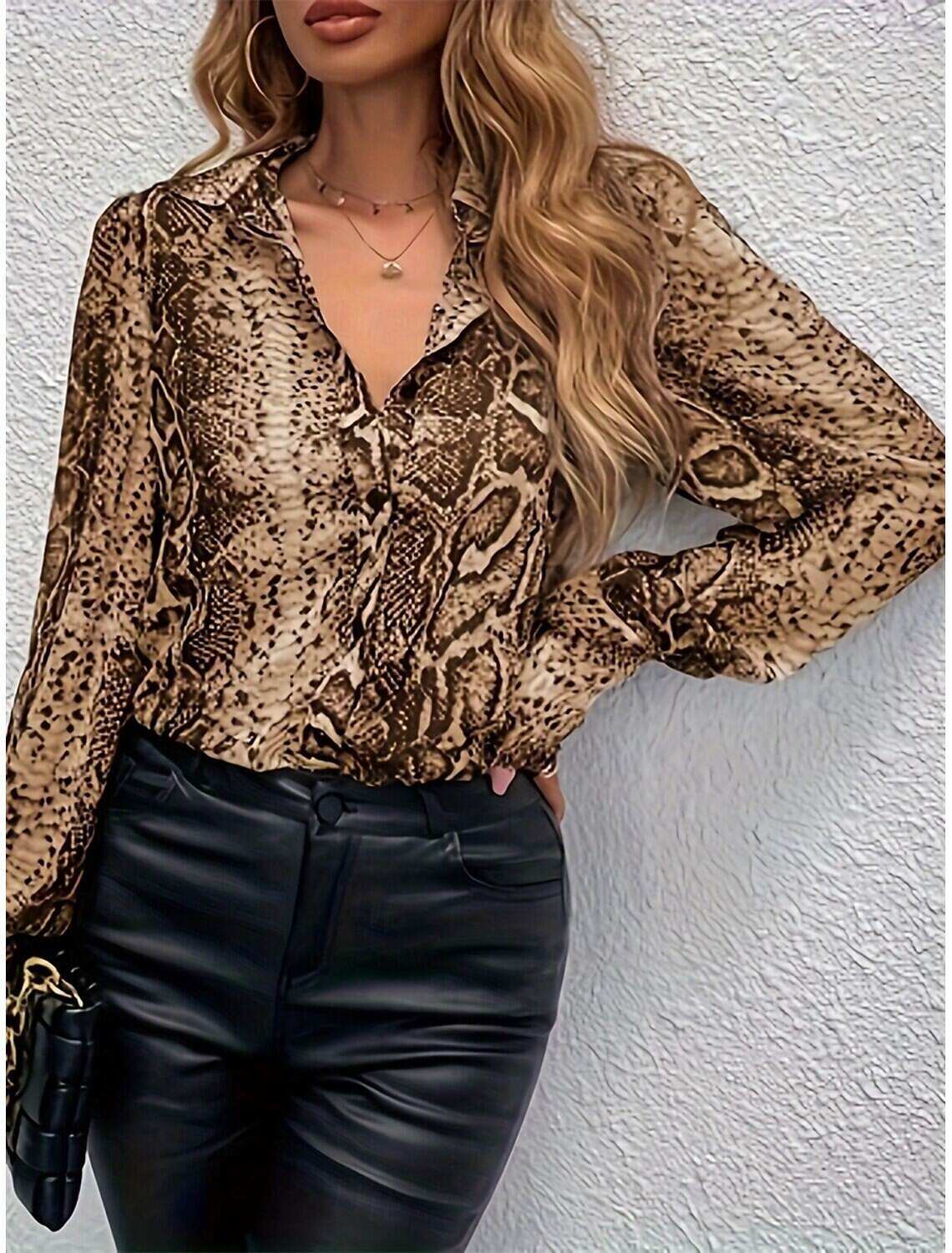 Women's Shirt Elegant Stylish Casual Regular Tops Long Sleeve Shirt Collar Loose Fit Work Daily Going out Spring Fall Winter