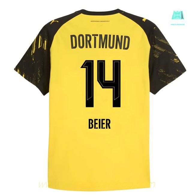 2025-2026 Borussia Dortmund Authentic Home Shirt (Beier 14)