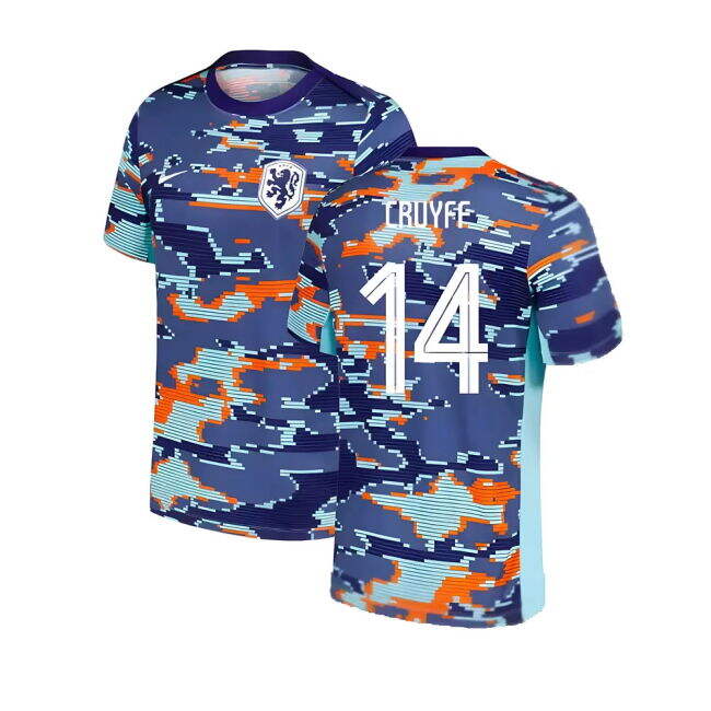 2024-2025 Netherlands Pre-Match Training Shirt (Blue) - Kids (Cruyff 14)
