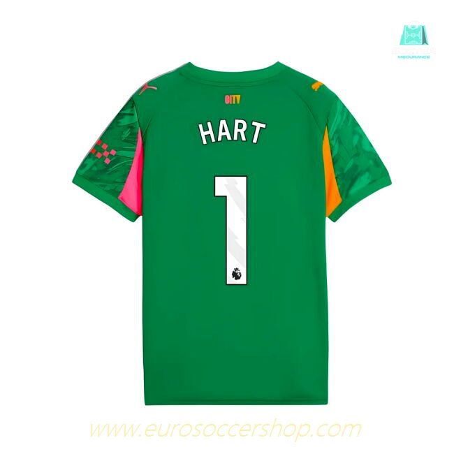 2025-2026 Man City Goalkeeper Away Shirt (Green) - Kids (Hart 1)
