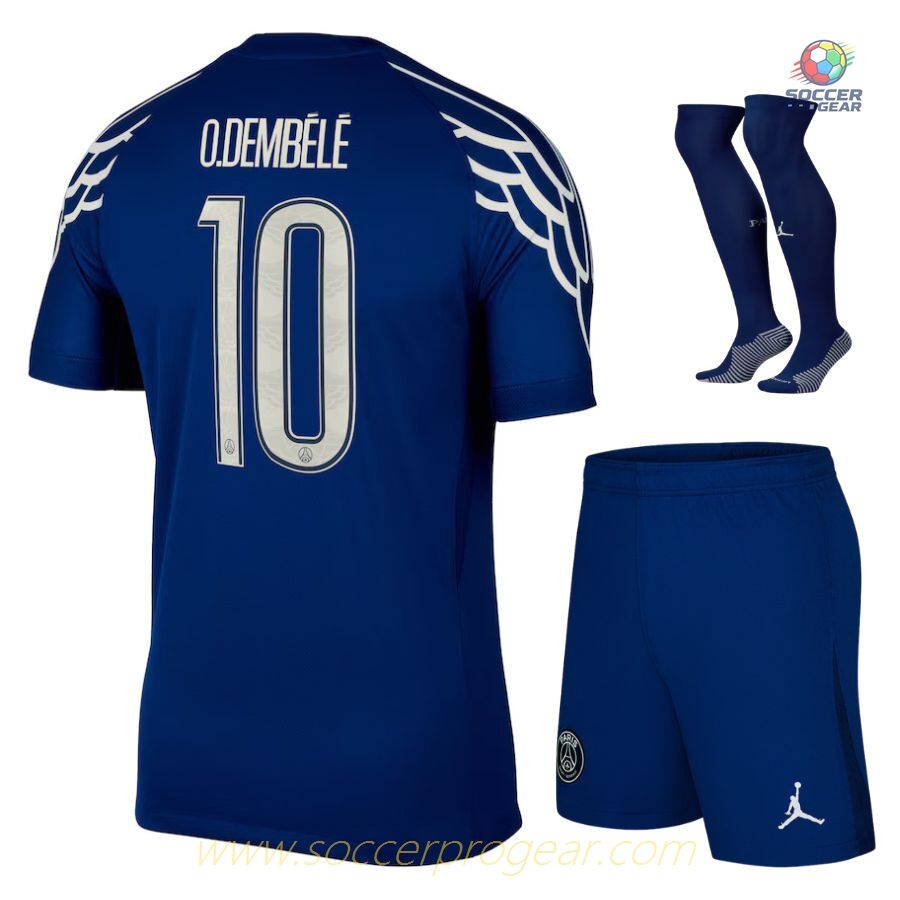 PSG Fourth 2024-25 Edition Dembele Youth Jersey Set Soccer Football Shirt