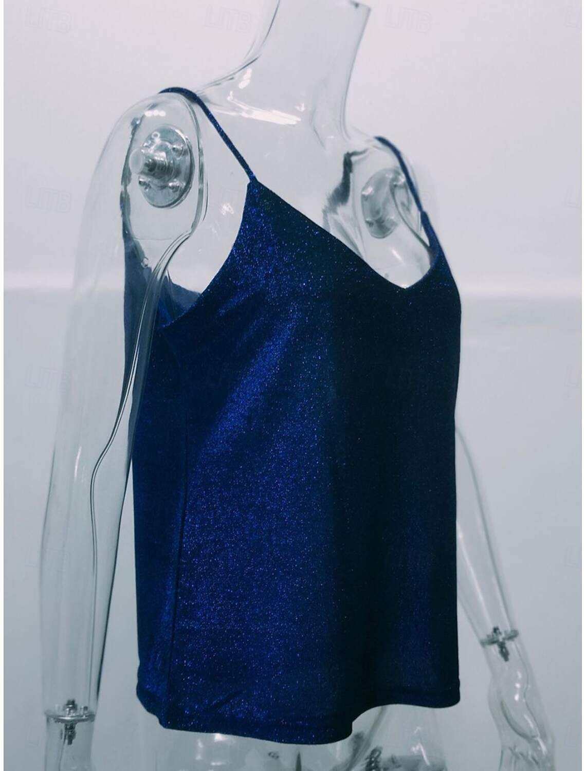 Women's Shirt Blouse Basic Casual Solid Color Regular Tops Sleeveless V Neck Patchwork Regular Fit Daily Summer Spring