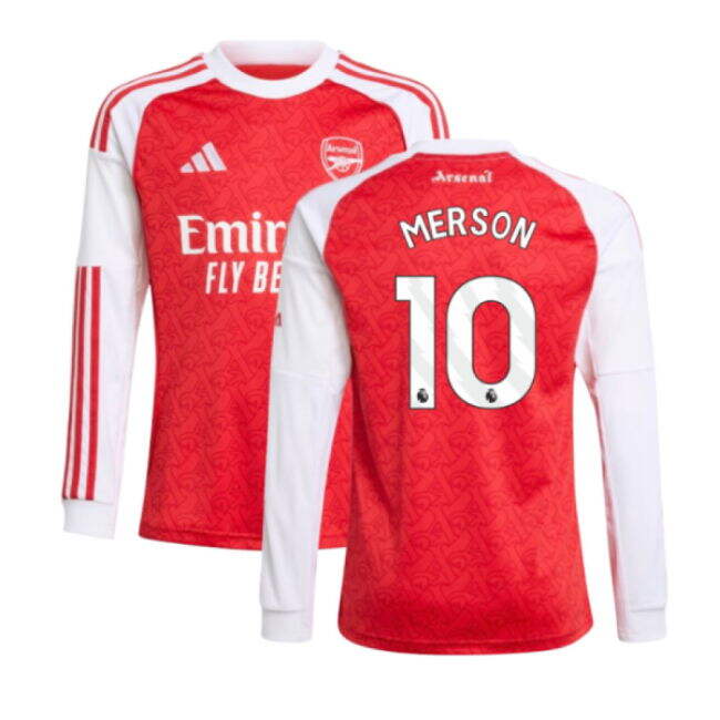2025-2026 Arsenal Long Sleeve Home Shirt (Kids) (Merson 10)