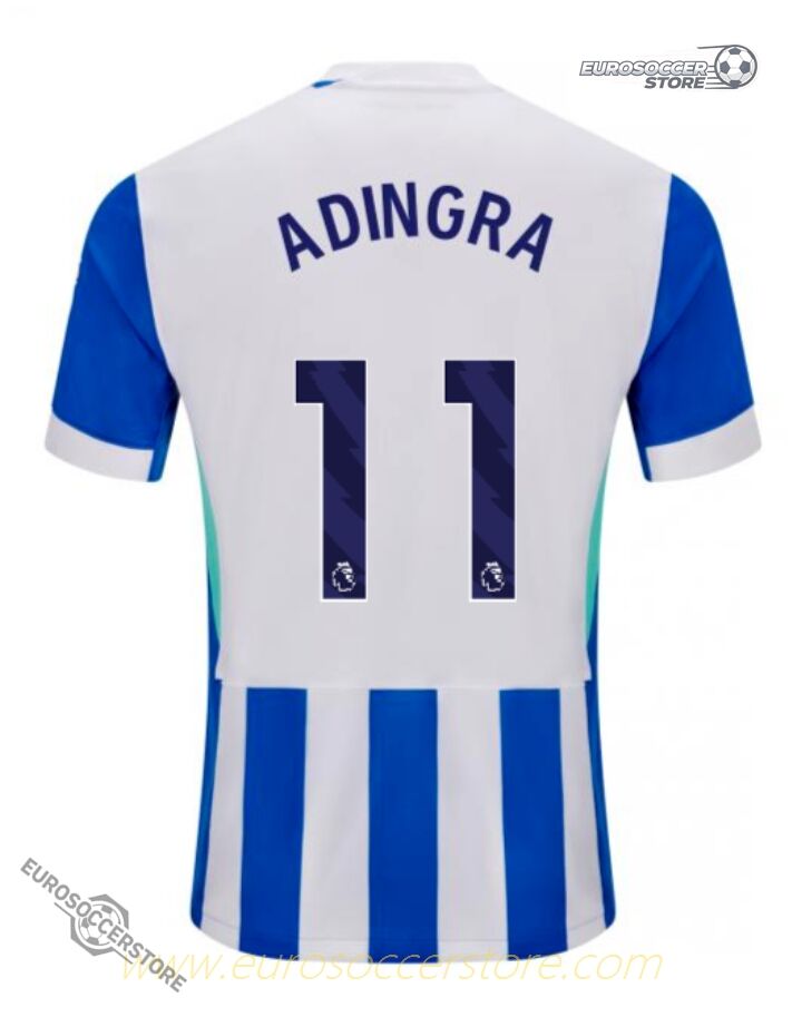 Brighton Hove Albion 25-26 Season Home Jersey with ADINGRA 11 Printing