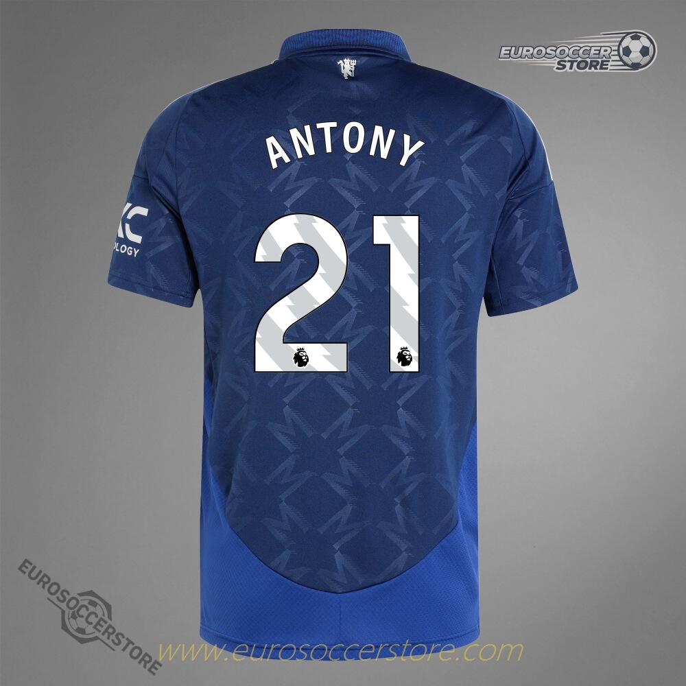The 24-25 Away Jersey of Manchester United, featuring the name ANTONY and the number 21.