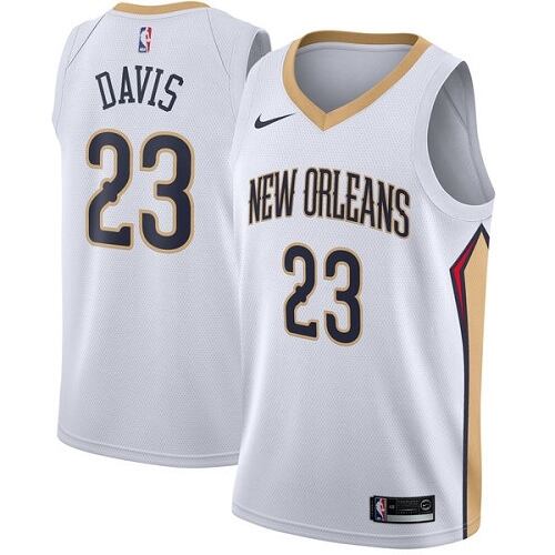 NOP #23 Anthony Davis Official 2024 Icon NBA Jersey - White Swingman