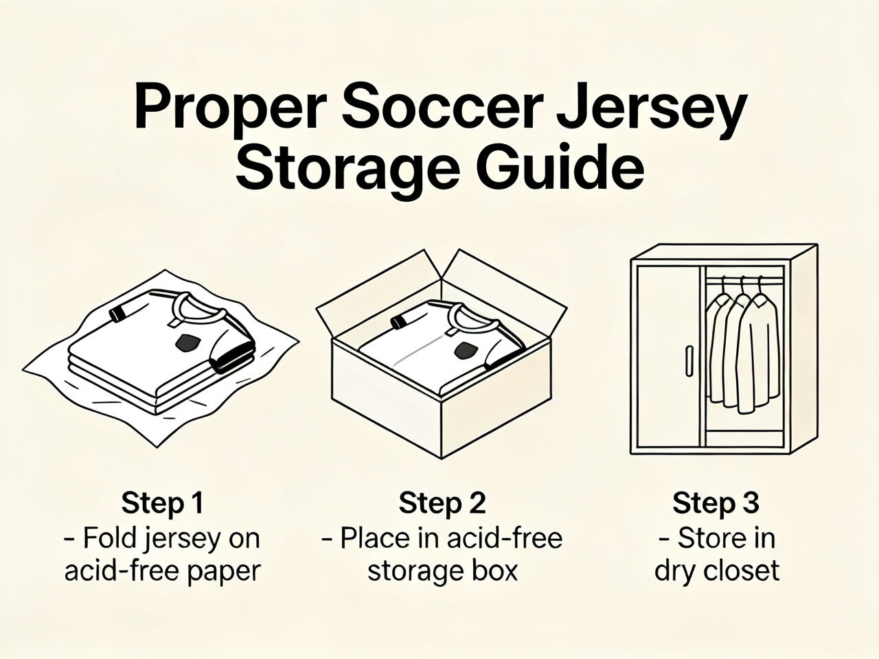 A step-by-step visual guide on the proper way to fold and store a collector&lsquo;s jersey for long-term preservation.