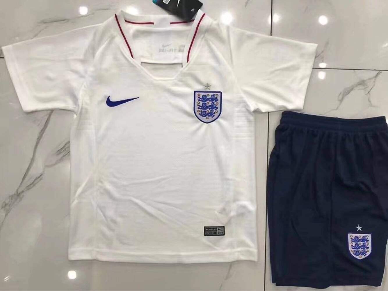 Kids England Home 2018 World Cup Soccer KitShirtShorts - World Cup