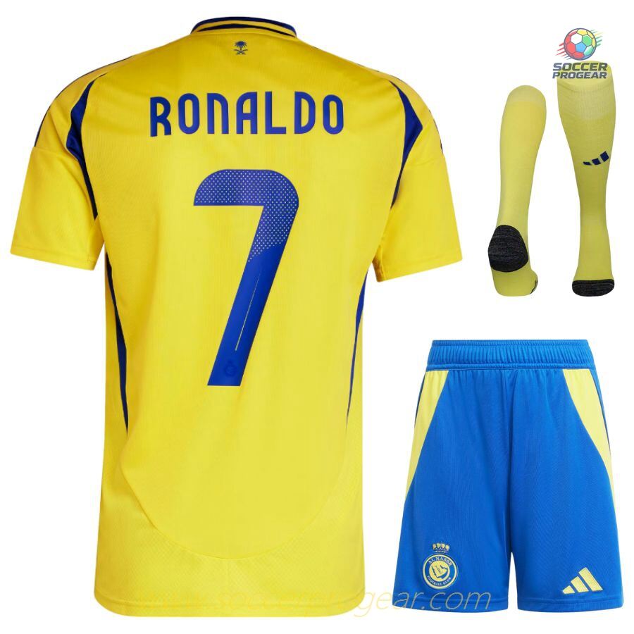 AL Nassr Ronaldo Home Youth'sren's Football Kit Football Jersey 2024-2025 Season