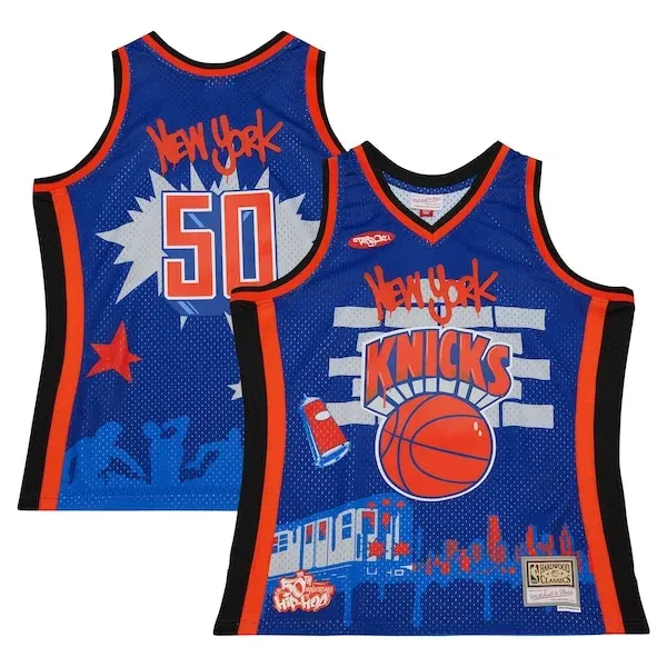 New York Knicks x Tats Cru Hardwood Classics Fashion Jersey - Blue