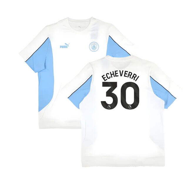 Man City 2024-20 Home Football Shirt Echeverri Signature 30 L M