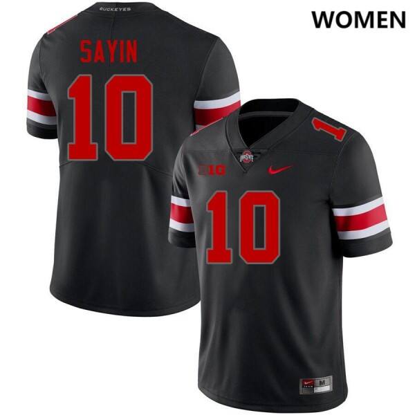 Women's Ohio State Buckeyes #10 Julian Sayin Blackout Nike Stitch Jersey