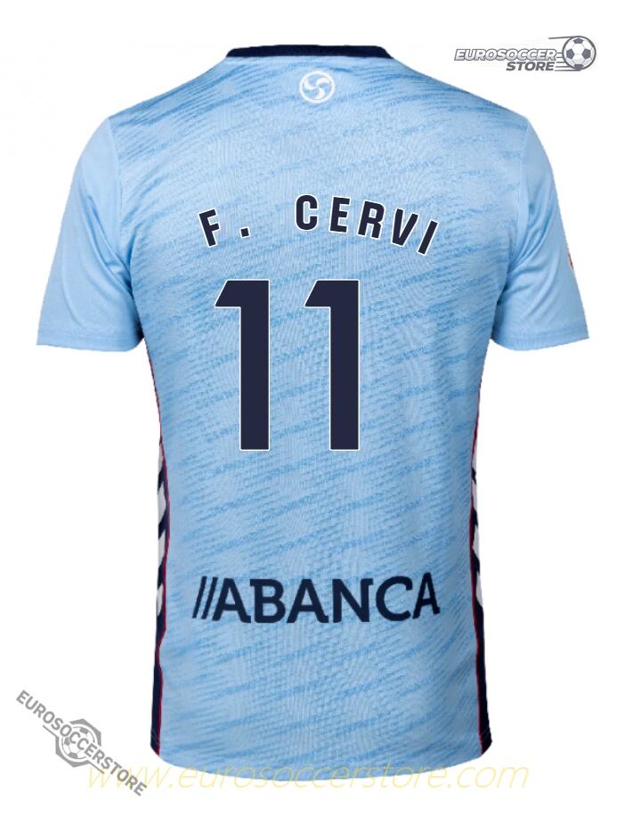 RC Celta's 25-26 Home Jersey featuring F. CERVI with the number 11