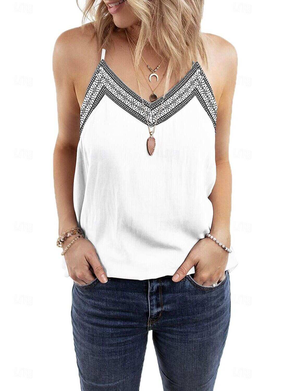 Women's Tank Top Casual Sleeveless Regular Tops Strap Daily Summer