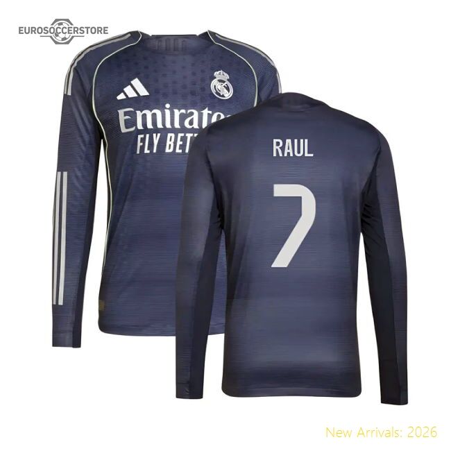 2025-2026 Real Madrid Long Sleeve Road Jersey (raul 7) - Concept Creation
