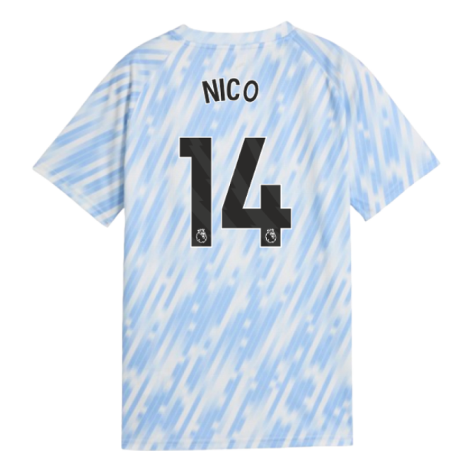 retro 2025-2026 Man City Warm Up Jersey (Silver Sky) - Kids (Nico 14)