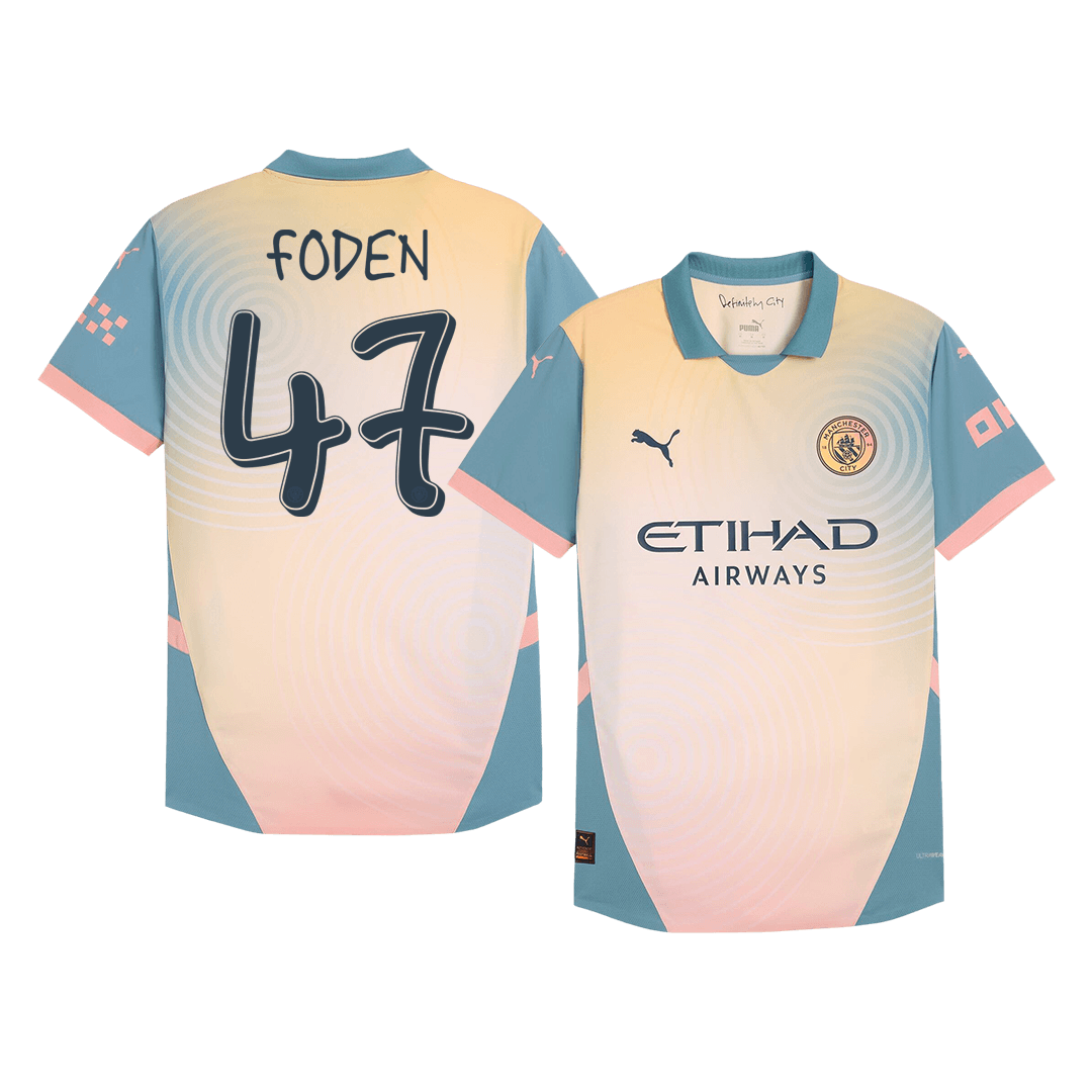 Player Version FODEN #47 Manchester City Fourth Away Soccer Jersey 202