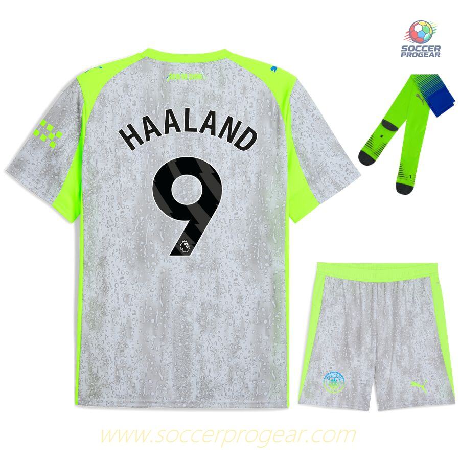 Manchester City Third Child Kit Shirt 2025-2026 Season Haaland