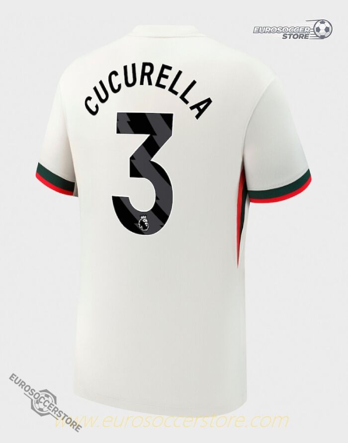 Away Jersey of Chelsea Featuring CUCURELLA 3 for the 25-26 Season