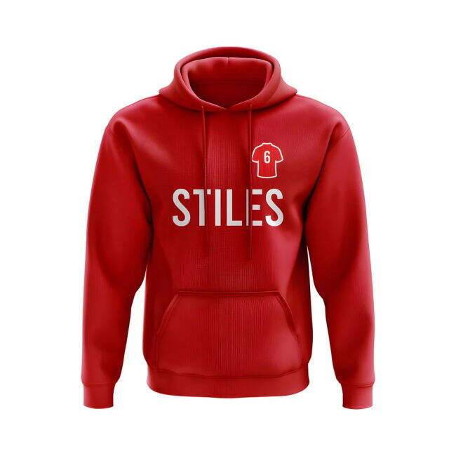 Nobby Stiles Man United Number Hoody (Red)