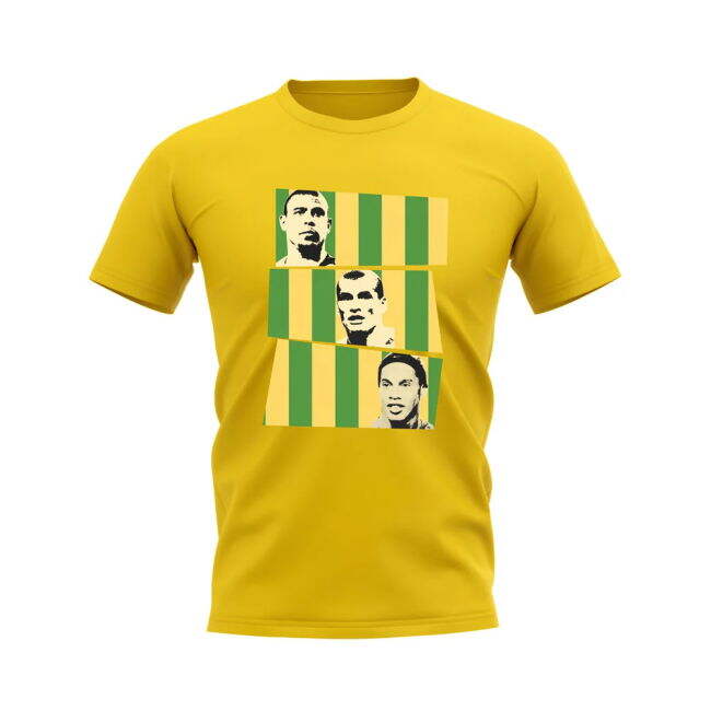 Cup Ronaldo Rivaldo Ronaldinho Brazil Trio T-Shirt (Yellow)