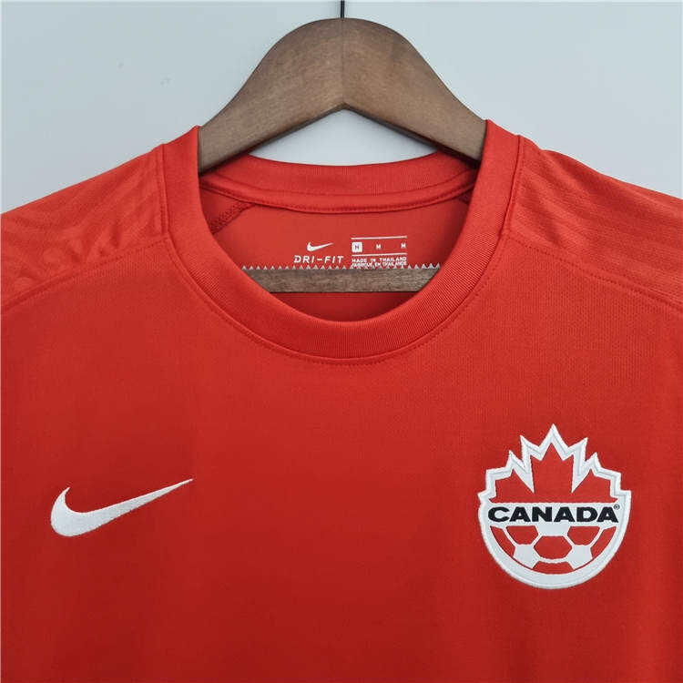 Breathable Canada World Cup 2022 Home Red Soccer Jersey Soccer Shirt