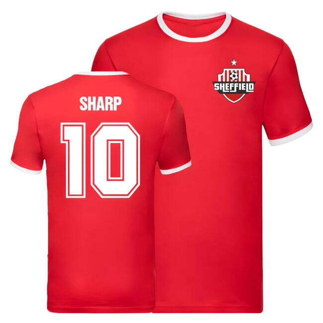 Retro Billy Sharp Sheffield United Ringer Tee (Red) for Match Day