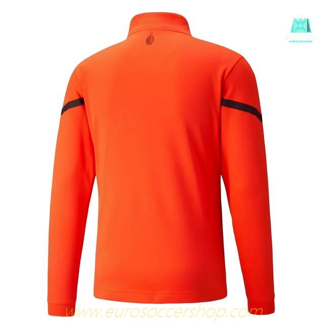 2021-2022 AC Milan Pre-Match Half Zip Top (Red)