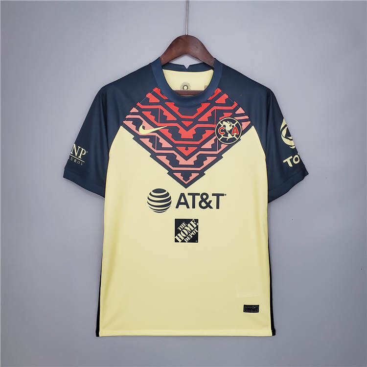 Club America Soccer Jersey 21-22 Home Yellow Football Shirt -