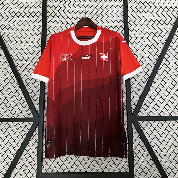 UEFA Euro 2024 SwitzerlandSuisse Home Red Soccer Jersey Football