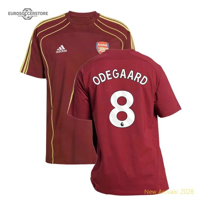 Authentic 2025-2026 Arsenal Ubp Tee (noble Maroon) (odegaard 8)