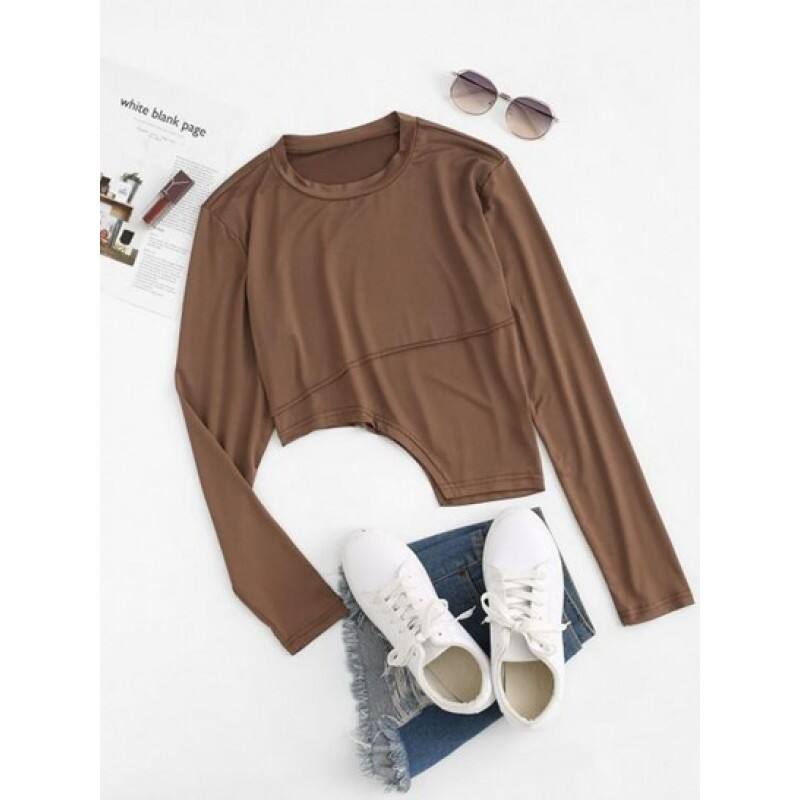 Asymmetrical Long Sleeve Jersey Tee AN7637