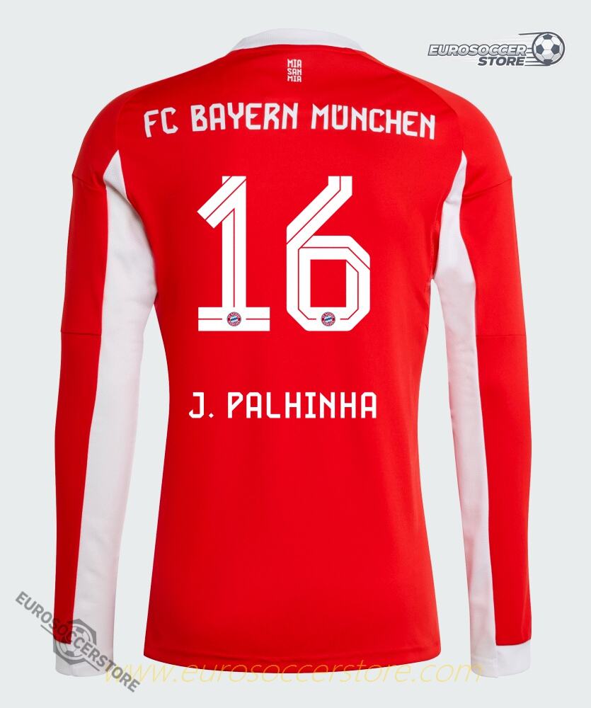 Bayern Munich 25-26 Home Long Sleeve Jersey J. Palhinha #16