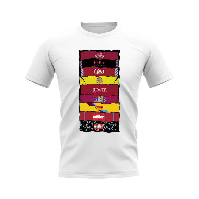 Aston Villa Shirt Sponsor History T-shirt (White)