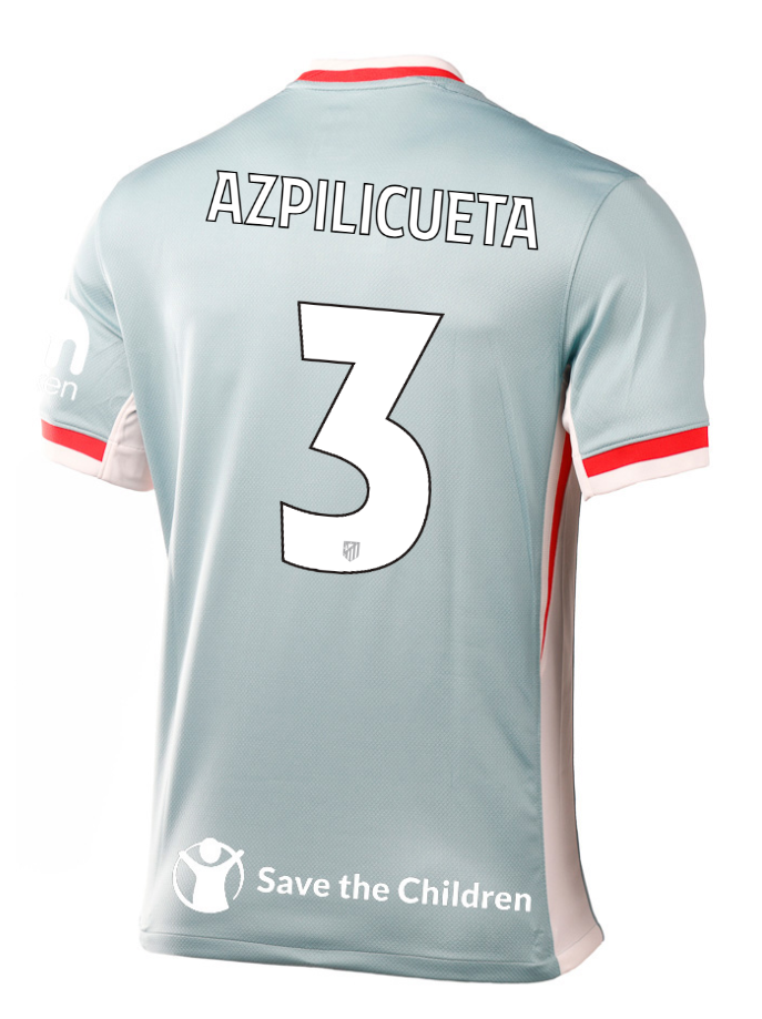 Atletico Madrid's 24-25 Champions League Away Jersey, featuring AZPILICUETA with the number 3.
