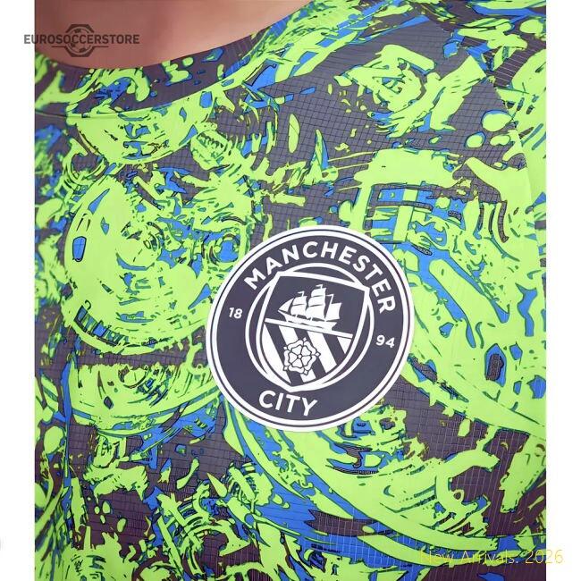 Premium 2025-2026 Man City Warm Up Jersey (pro Green) - Premium