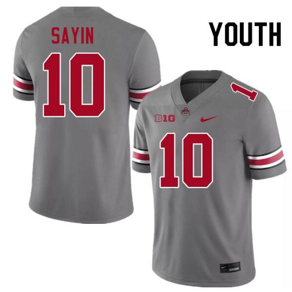 Pro-level Youth Ohio State Buckeyes #10 Julian Sayin Grey White Design