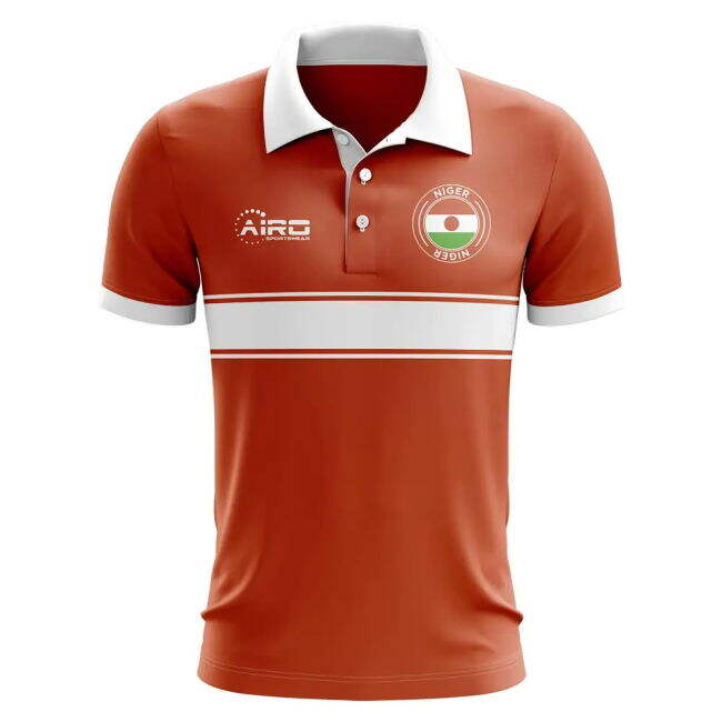Collector'S-Item Elite Niger Concept Stripe Polo Shirt (Orange)