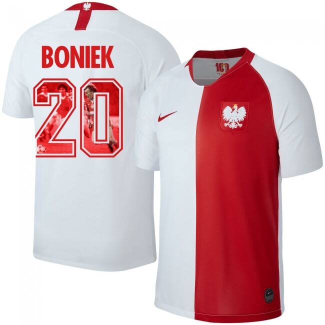 Euro 2020 Poland Home Centenary Boniek 20 Soccer Jersey Shirt -