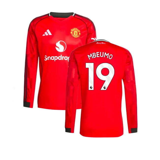 2025-2026 Man Utd Long Sleeve Home Kit (Mbeumo 19)