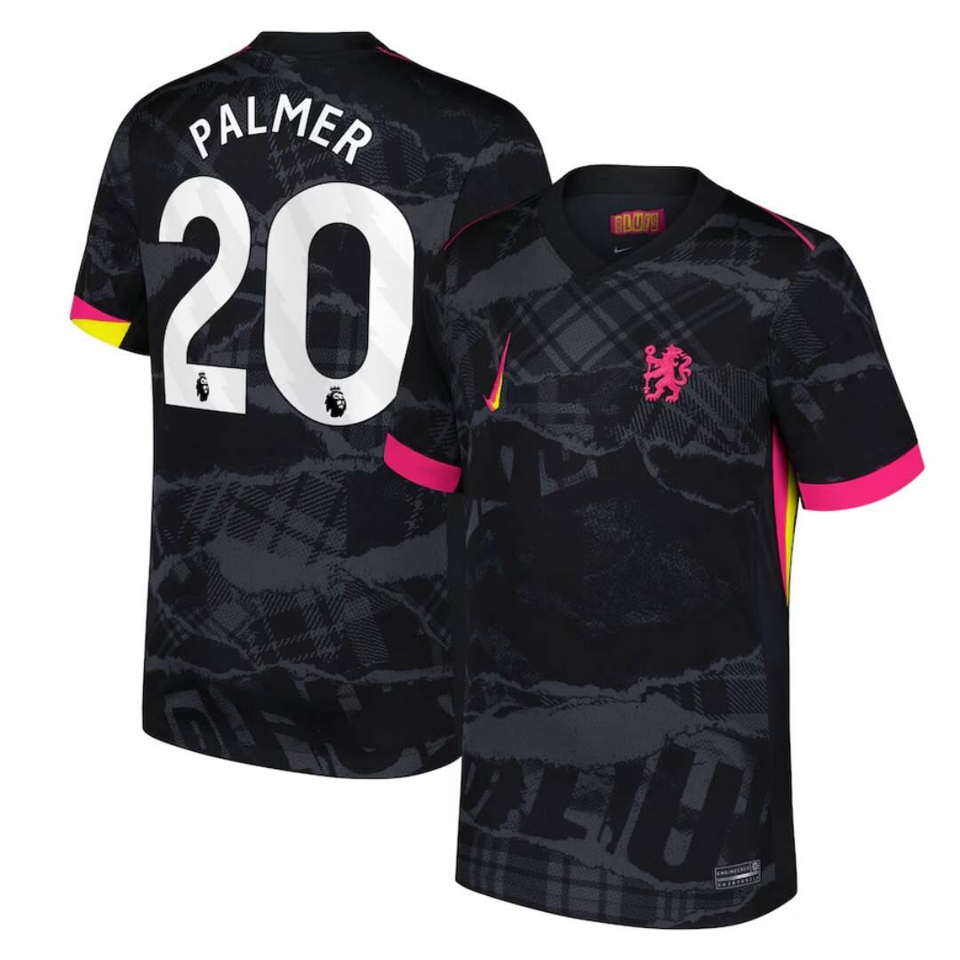 2425 Chelsea Black Football Shirt PALMER 20 - Official Replica 7579
