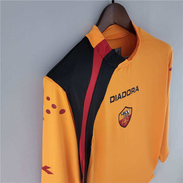 0506 AS Roma Retro Home Long Sleeve Shirt - Official Replica 132