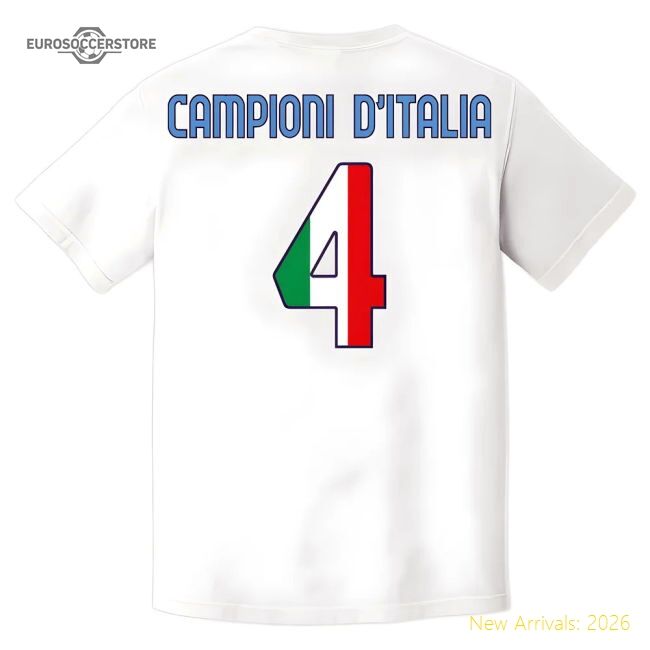 Supporter Top-Quality Forza Napoli Campioni T-Shirt (White)