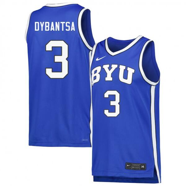 Men BYU Cougars #3 A.J. Dybantsa Royal Nike Stitch Jerseys