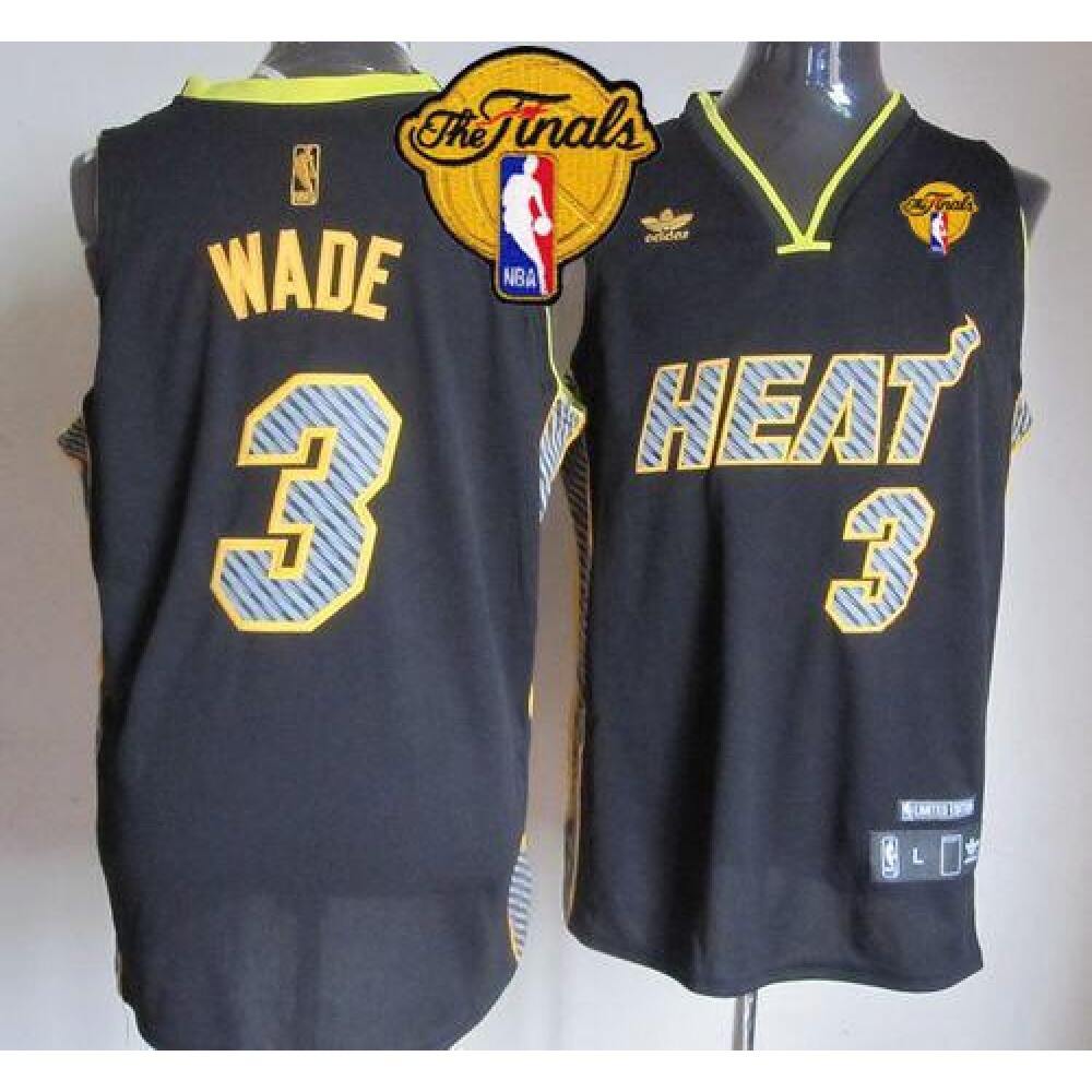 Fan Favorite Game-Ready Men's MIA #3 Dwyane Black Basketball Jersey