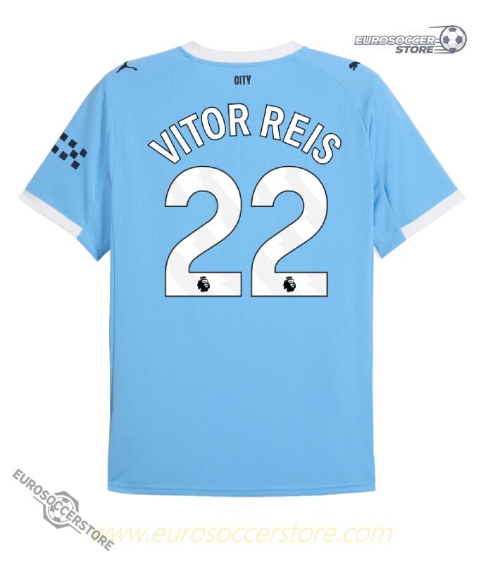 Vitor Reis' 2025-26 Home Jersey for Manchester City (22nd Edition)