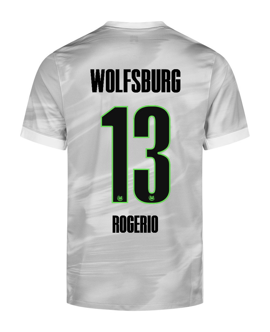 ROGERIO's 13# Away Jersey for Wolfsburg in the 25-26 Season