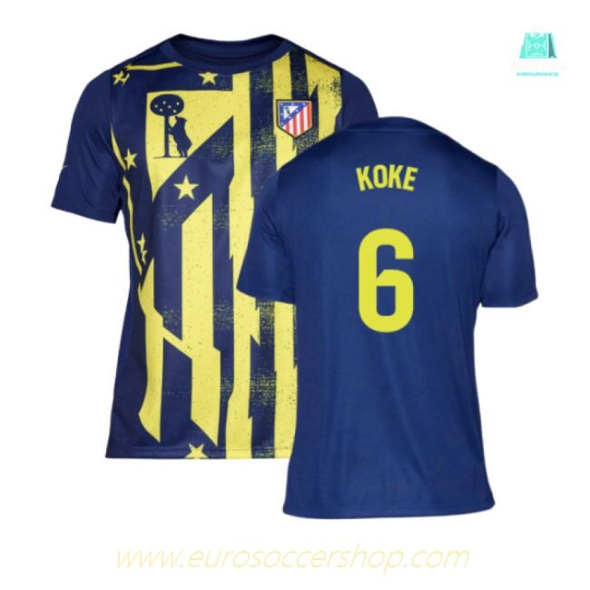 2025-2026 Atletico Madrid Pre-Match Shirt (Blue-Yellow) (Koke 6)
